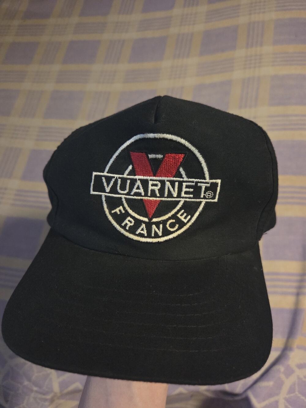 Vintage Black Snapback Hat Vuarnet France 90s Rare Glasses Sportswear Paris